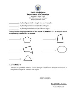 Grade 7 Polygons Lesson Plan | PDF | Polygon | Shape