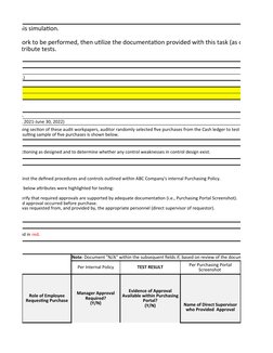 nd controls.
nning July 1, 2021-June 30, 2022)
rols are functioning as designed and to determine whether any control weakness