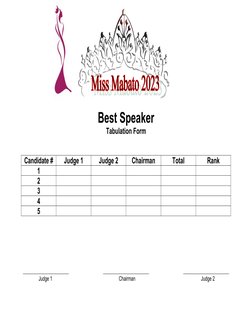 Pageant Judging Criteria and Scoresheet | PDF