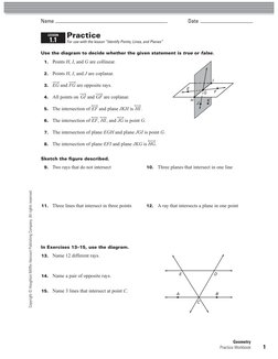 Copyright © Houghton Mifflin Harcourt Publishing Company. All rights reserved.
Practice
For use with the lesson “Identify Poin