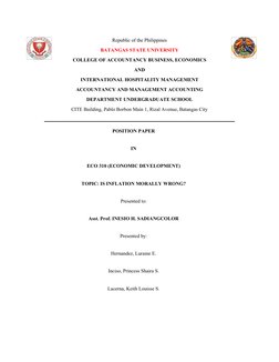 Republic of the Philippines
BATANGAS STATE UNIVERSITY
COLLEGE OF ACCOUNTANCY BUSINESS, ECONOMICS
AND
INTERNATIONAL HOSPITALIT