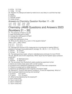 A. 43.2g     B. 21.6g 
C. 10.8g     D. 5.4g 
20. Pollution of underground water by metal ions is very likely in a soil that h