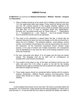 AIMRAD Format for Research Papers | PDF