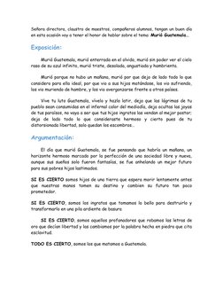 Señora directora, claustro de maestros, compañeros alumnos, tengan un buen día
en esta ocasión voy a tener el honor de hablar