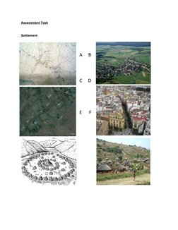 Assessment Task
Settlement
A     B
C     D
E      F 
     
