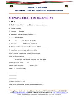 Grade 6 CRE Revision Questions Guide | PDF | Jesus | Disciple ...