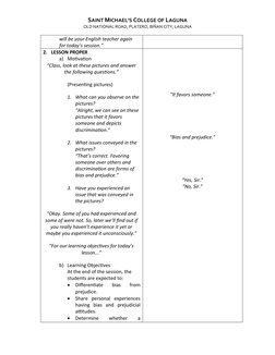 Lesson Plan: Bias and Prejudice in Grade 9 | PDF | Bias | Prejudices