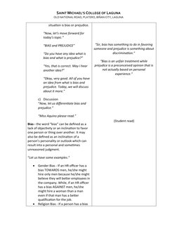 Lesson Plan: Bias and Prejudice in Grade 9 | PDF | Bias | Prejudices