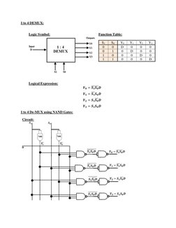4:1 MUX and 1:4 DEMUX with NAND Gates | PDF | Computer Science ...