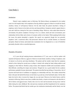 Case Study: Borderline Personality Disorder | PDF | Borderline ...