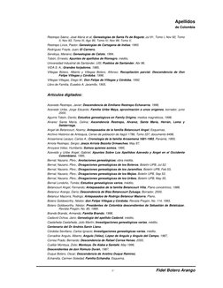 Apellidos 
de Colombia 
 
 
Y                                         Fidel Botero Arango 
Restrepo Sáenz, José María et al;