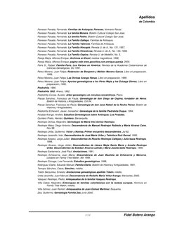 Apellidos 
de Colombia 
 
 
YLL                                         Fidel Botero Arango 
Panesso Posada, Fernando; Famil