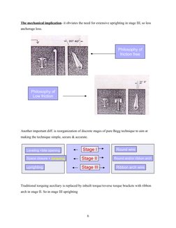 The mechanical implication- it obviates the need for extensive uprighting in stage III, so less 
anchorage loss. 
Another imp