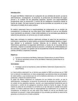Practica 12. - Salud Publica Veterinaria, El Rol Del MVZ en La ...