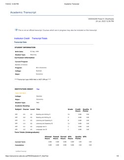 7/24/23, 12:56 PM
Academic Transcript
https://ssb-prod.ec.ada.edu.az/PROD/bwskotrn.P_ViewTran
1/8
 
Academic Transcript
00000
