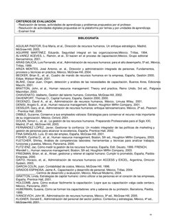 96 
 
 
 
 
 
 
 
BIBLIOGRAFÍA 
 
AGUILAR PASTOR, Eva María, et al., Dirección de recursos humanos. Un enfoque estratégico,