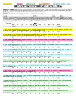 Color-Coded Dissociative Experiences Scale | PDF | Experience ...
