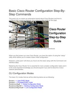Basic Cisco Router Configuration Guide | PDF | Command Line Interface ...