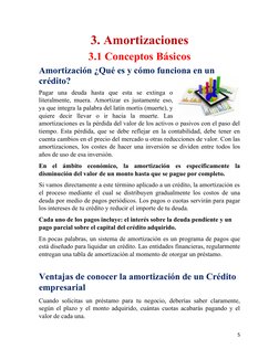 3. Amortizaciones
3.1 Conceptos Básicos
Amortización ¿Qué es y cómo funciona en un
crédito?
Pagar una deuda hasta que