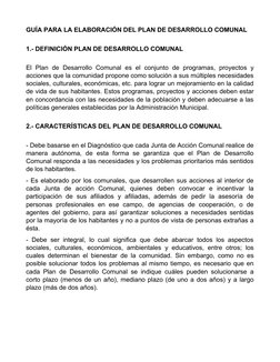 Guía para el Plan de Desarrollo Comunal | PDF | Finanzas y dinero | Arte