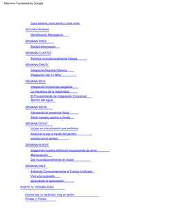 SEMANA  NUEVE
El  Procedimiento  de  Integración  Emocional
Recibir  información
Donde  hay  un  jardinero,  hay  un  jardín