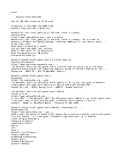 Alati
    Sigurno pretraživanje
Oko 10.200.000 rezultata (0,36 sek) 
Prikazuju se rezultati za WAIS test
Umjesto toga pretraž