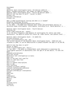 Punishment
Video
Weschsler Adult Intelligence Scale: 4th Edition (WISC-IV ...
Means, standard deviations, and ranges for WAIS