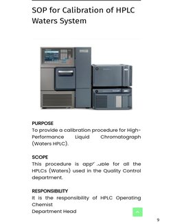 Shimadzu HPLC Calibration SOP | PDF