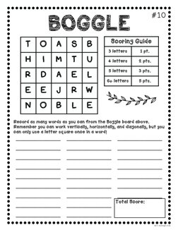 Printable Boggle Worksheets PDF | PDF | Gaming Devices | Game Manufacturers