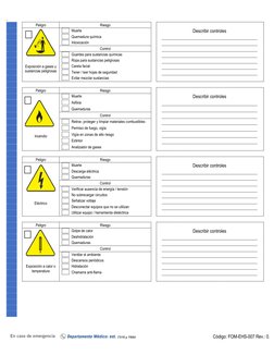 . 
 Código: FOM-EHS-007 Rev.: 0. 
 
 
Peligro 
Riesgo 
 
 
 
 
 
 
 
 
 
 
 
Exposición a gases y 
sustancias peligrosas 
 
M