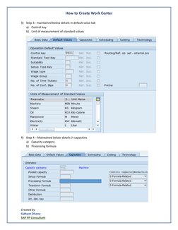 Creating Work Centers in SAP PP | PDF
