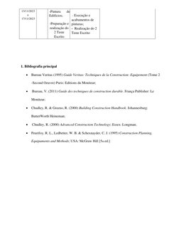 13/11/2023  
a   
17/11/2023  
  
  
-Pintura 
de 
Edifícios; 
 
-Preparação e 
realização do 
2 Teste 
Escrito 
 - Execução