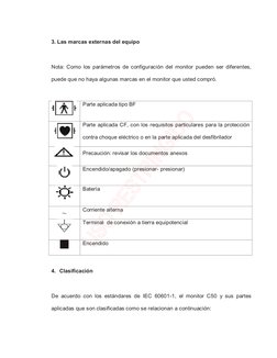 3. Las marcas externas del equipo  
 
Nota: Como los parámetros de configuración del monitor pueden ser diferentes, 
puede qu