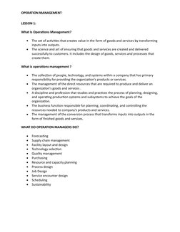 Operations Management Overview and Strategies | PDF | Forecasting ...
