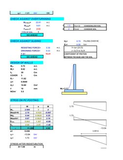 Cantilever Retaining Wall Design Excel | PDF | Mechanics | Soil Science