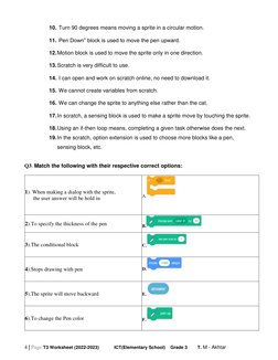 Scratch Programming Worksheet for Grade 3 | PDF | Scratch (Programming ...