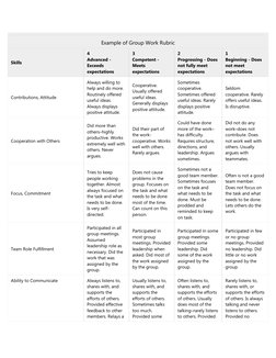 Group Work Rubric for Assessment | PDF | Leadership | Behavioural Sciences