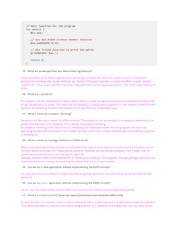 OOPs Interview Cheat Sheet | PDF | Programming | Constructor (Object ...