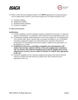 CISA Exam Sample Questions & Answers | PDF | Business | Finance