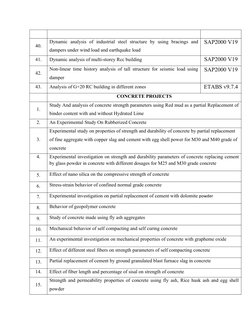 M.Tech Structural Engineering Project List | PDF | Concrete | Road Surface