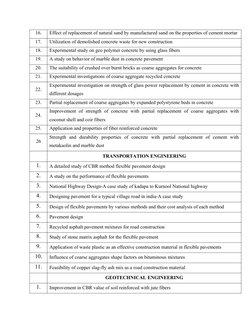 M.Tech Structural Engineering Project List | PDF | Concrete | Road Surface