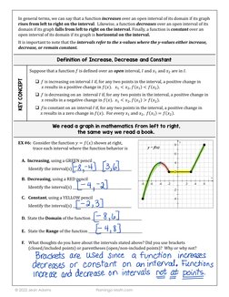 © 2020 Jean Adams
Flamingo Math.com 
© 2022 Jean Adams
Flamingo Math.com 
In general terms, we can say that a function increa