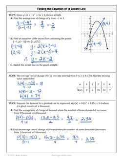 © 2020 Jean Adams
Flamingo Math.com 
© 2022 Jean Adams
Flamingo Math.com 
Finding the Equation of a Secant Line
EX #7:  Given