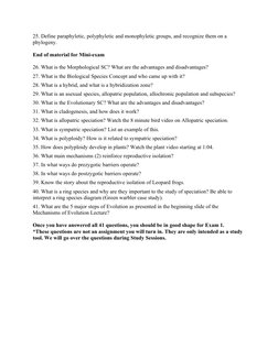 BIOL 110 Exam 1 Study Guide | PDF | Phylogenetic Tree | Evolution