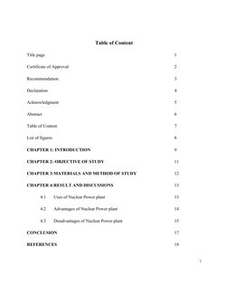 Table of Content
Title page
1
Certificate of Approval
2
Recommendation
3
Declaration
4
Acknowledgment
5
Abstract
6
Table of C