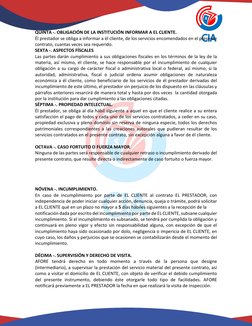 QUINTA -. OBLIGACIÓN DE LA INSTITUCIÓN INFORMAR A EL CLIENTE. 
Él prestador se obliga a informar a él cliente, de los s