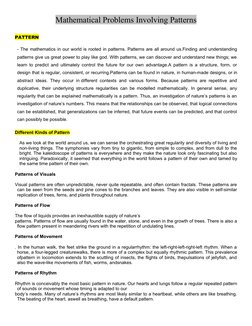 Exploring Mathematical Patterns | PDF | Pattern | Symmetry
