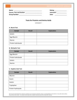 Protein and Amino Acid Testing Methods | PDF
