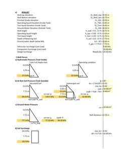 a)
#VALUE!
Wall top elevation
EL_Wall_top = 9.50 m
Wall Bottom elevation
EL_Wall_bot = 0.75 m
Finished Grade elevation
EL_FGL